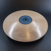 Boite en platane couvercle céramique - Pièce unique