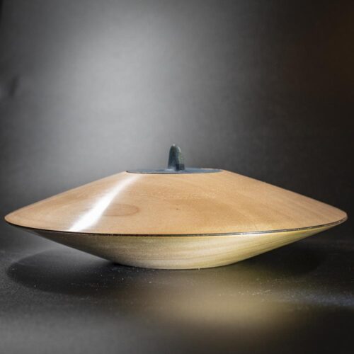Boite en platane couvercle céramique - Pièce unique