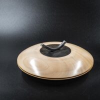 Boite en platane couvercle en acier - Pièce unique