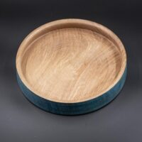 Plat en platane teinté bleu