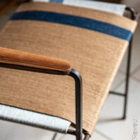 tabouret tressé accoudoir noyer-8 Tabouret accoudoir noyer